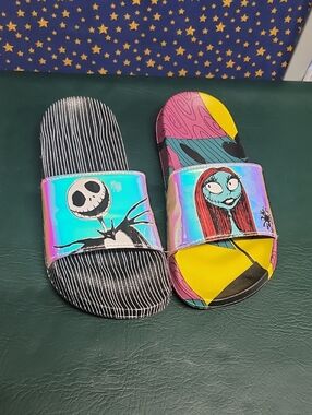 Kids Holographic Nightmare Characters Slide Sandals - Multi